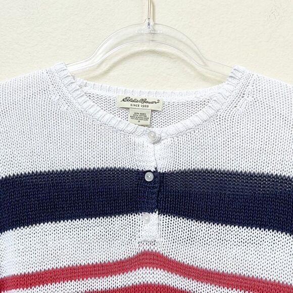 Eddie Bauer Knit Rainbow Stripe Pullover Sweater - Picture 2 of 7